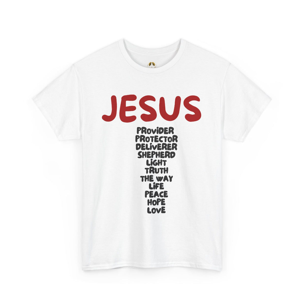Jesus Cross Words T‑Shirt — Faith-Based Inspirational Christian Tee
