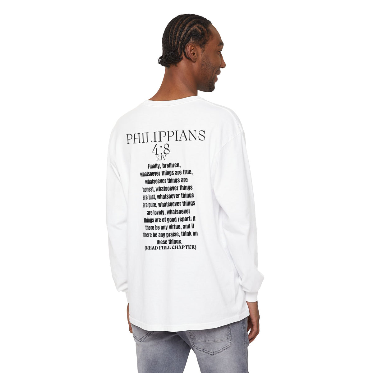Philippians 4:8 Long Sleeve Tee — "And Paul Said" Inspirational Christian Shirt