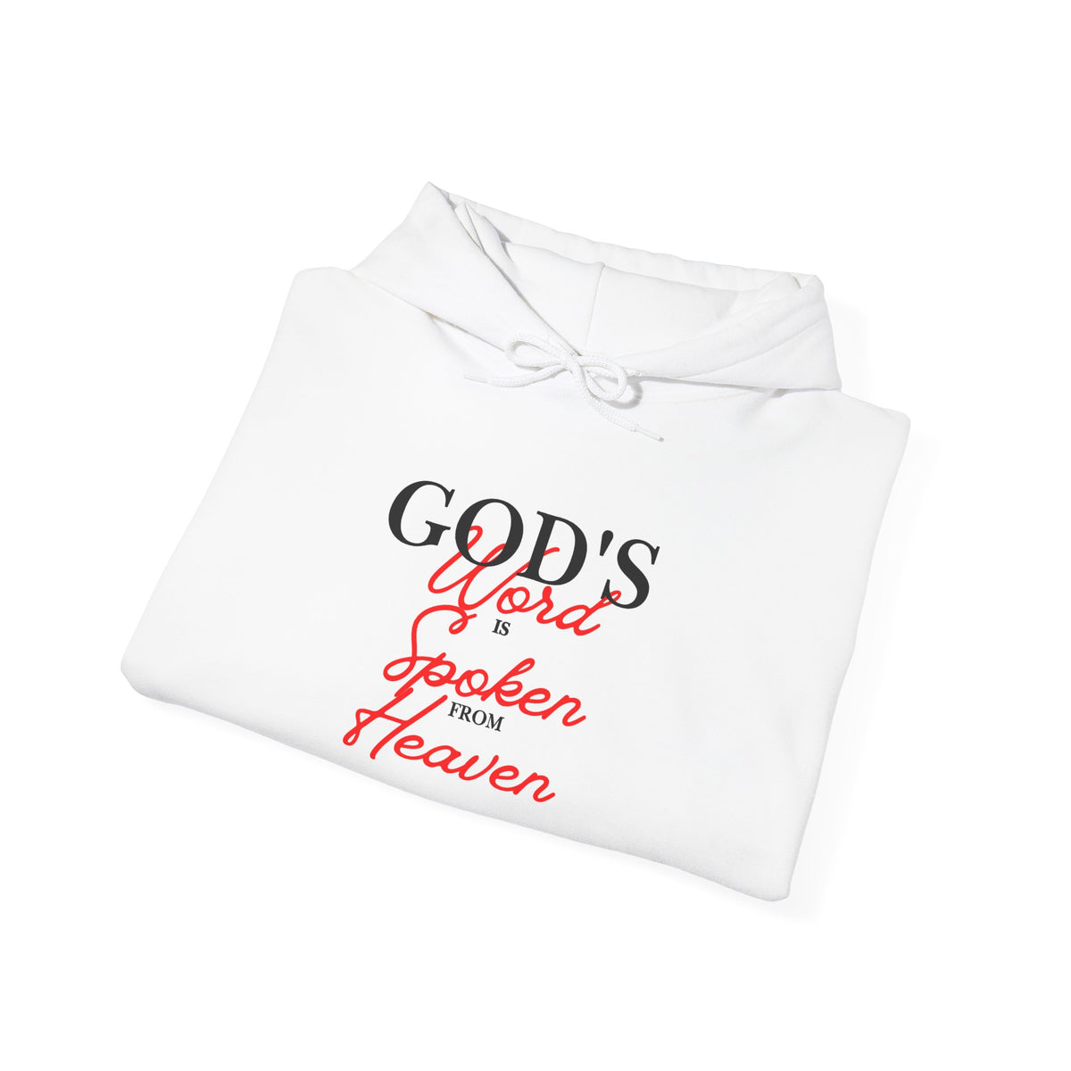 Christian Hoodie "God's Word Spoken From Heaven" — Faith-Based Religious Sweatshirt