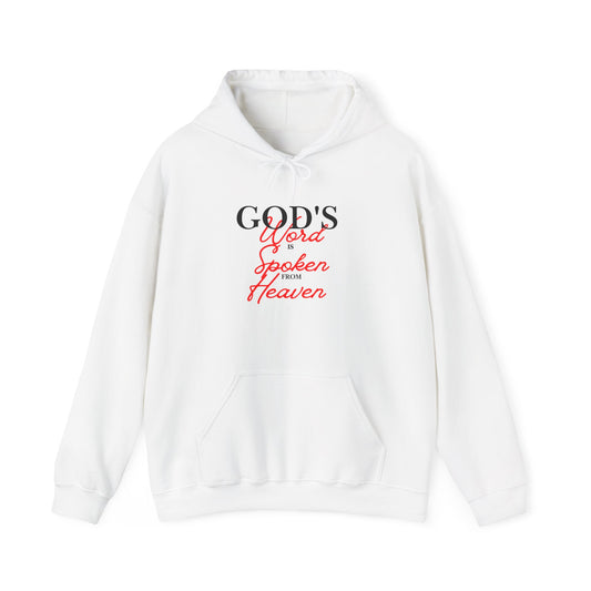 Christian Hoodie "God's Word Spoken From Heaven" — Faith-Based Religious Sweatshirt