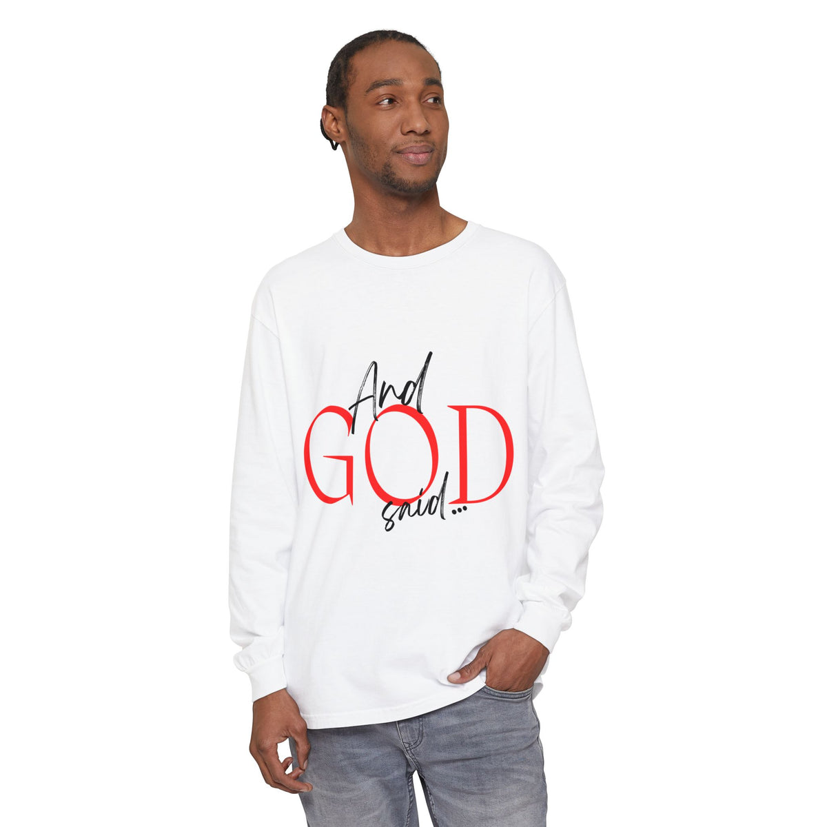 And GOD Said... Long Sleeve T-Shirt — Romans 12:19 Scripture Tee