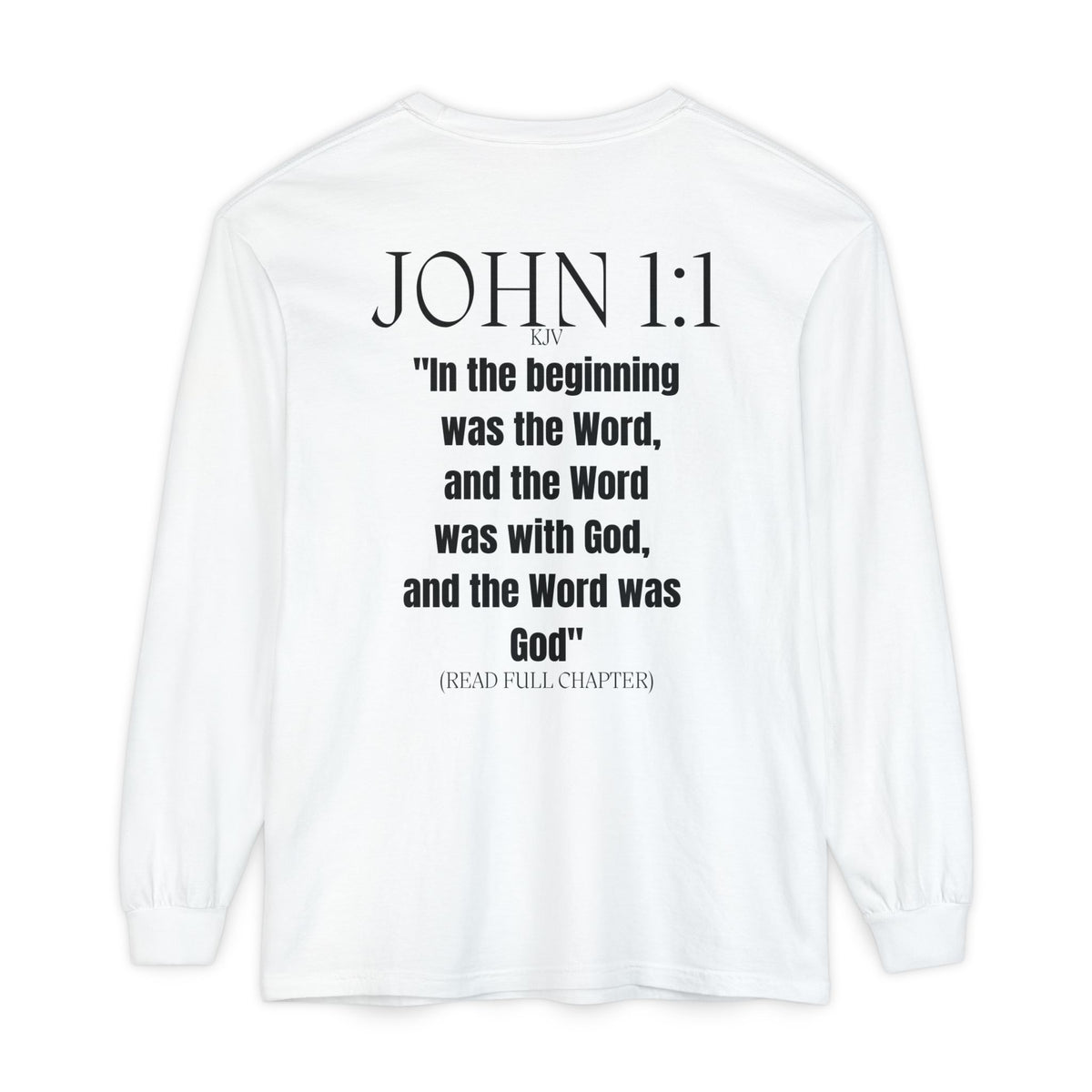 John 1:1 Scripture Long Sleeve Tee — "And John Said..." Christian Bible Verse Shirt