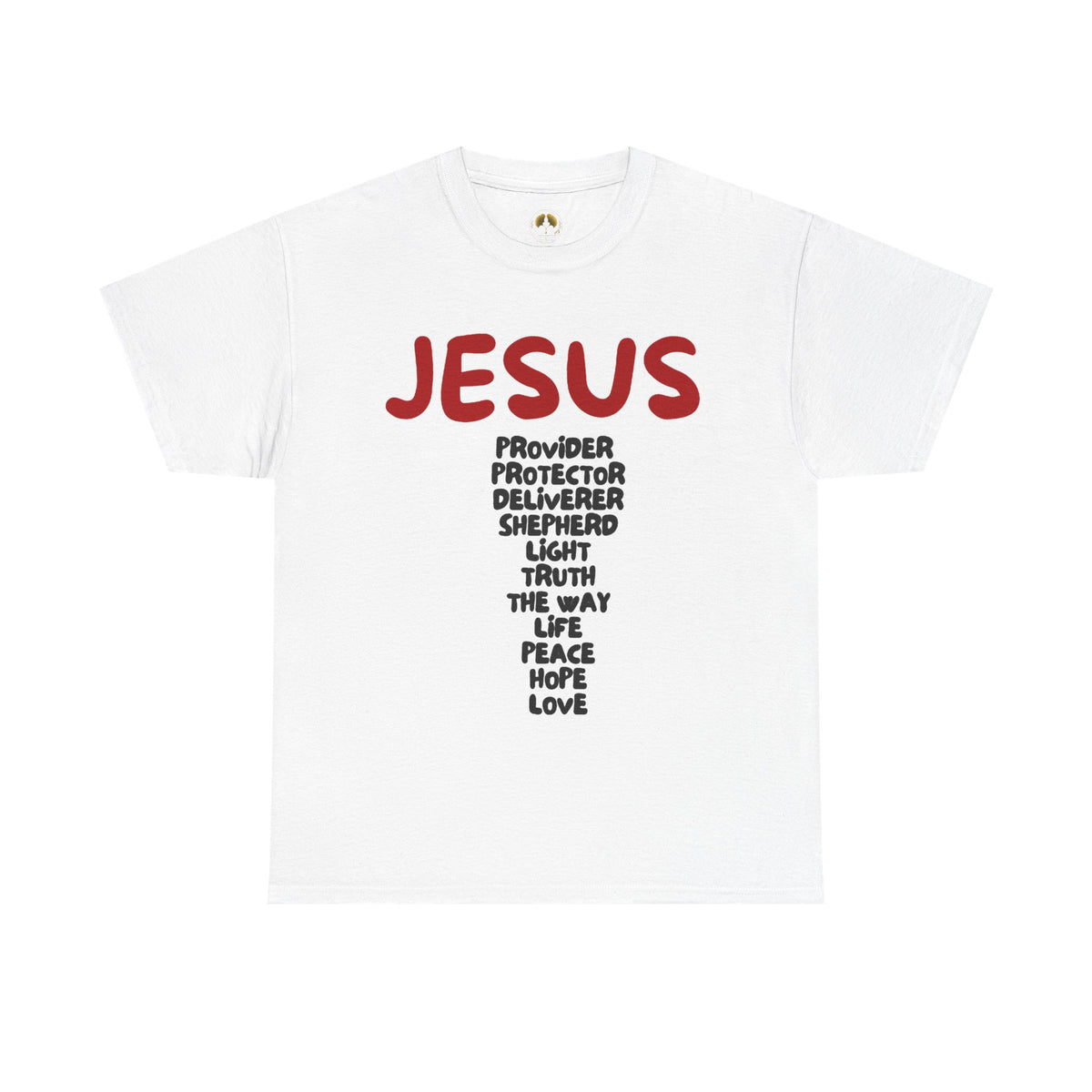 Jesus Cross Words T‑Shirt — Faith-Based Inspirational Christian Tee